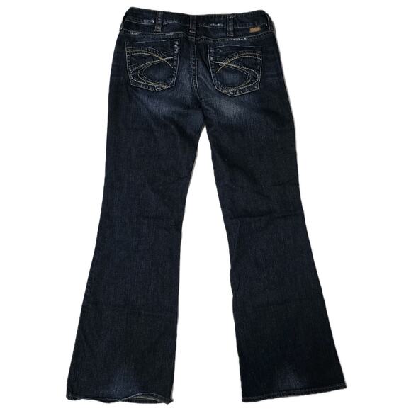 Silver Jeans Womens 30 Boot Cut Low Rise Dark Wash Denim Stretch Lola 30 x 33 - Picture 4 of 11